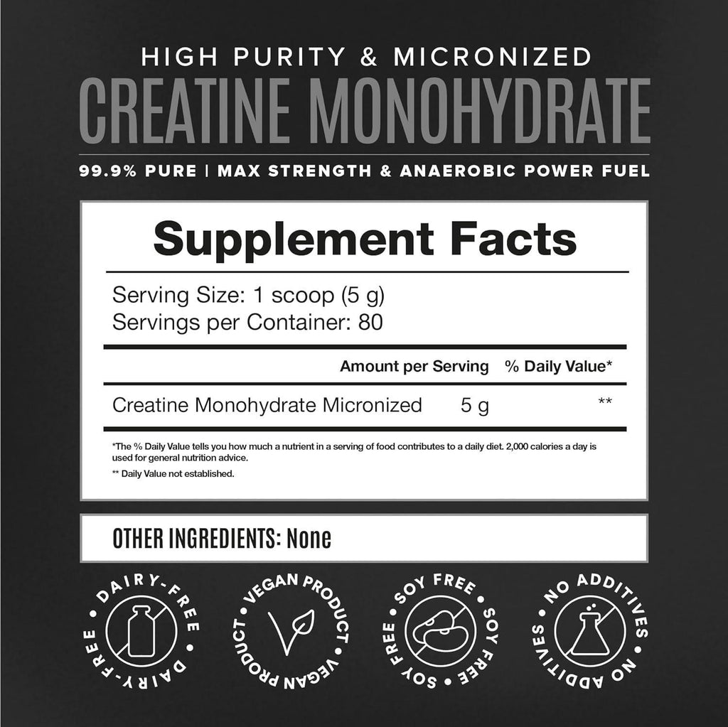 BIRDMAN Micronized Creatine Monohydrate Powder, Organic, Muscle Recovery, Caffei
