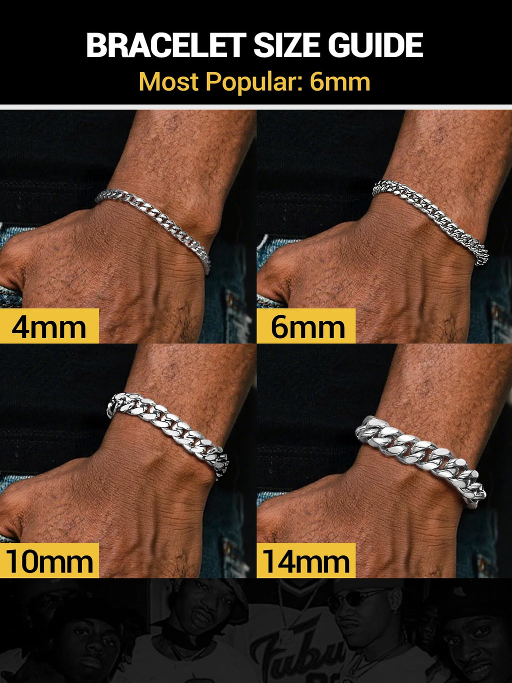 Men Chain Bracelet Cuban Stainless Steel Curb Bracelet 6MM 8.3 Inch Wrist Bracelet Mens Silver Jewelry